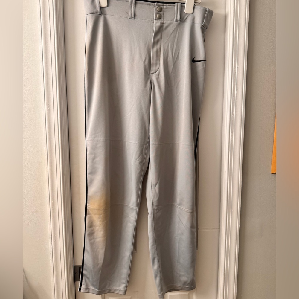 Nike Dri-Fit Men's Large Long Baseball Pants Light Gray Pants
